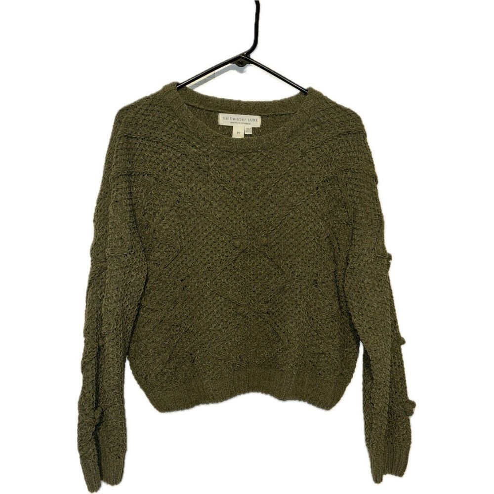 Saltwater‎ Luxe Cropped Sweater Women's Green Medium